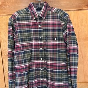 EUC Rough Stock Western Plaid Button-Down Shirt - Red, Green, Blue